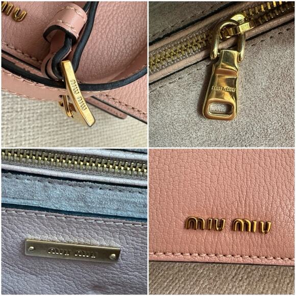 RARE Miu Miu Crystal Embellished Crossbody Bag Pink Leather with Multicolor - Picture 15 of 16
